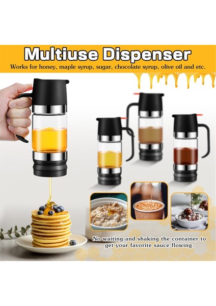 Bal Dağıtıcı Kavanoz, 10 Oz Damlatmayan Saplı Cam Dayanıklı Şeffaf Şurup Dağıtıcı Kabı Silikon Tabanlı (Yurt Dışından) indirimleri