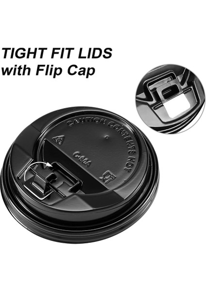 200 Adet Kahve Kupası Kapağı, 10OZ, 12OZ, 16OZ ve 20OZ Kağıt Bardaklar Için 3,54 Inç Tek Kullanımlık Plastik Kapaklar Siyah (Yurt Dışından) modelleri