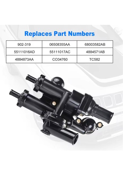 Chrysler 200 Sebring Dodge Avenger Journey Caliber Jeep Patriot 68003582AB Araba Termostat Muhafaza Montaj Kiti (Yurt Dışından) indirimleri