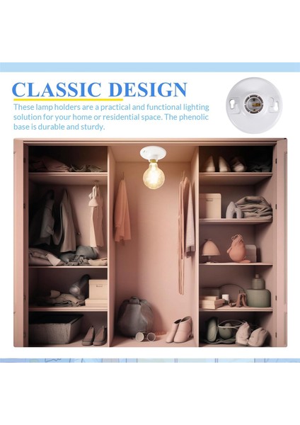 4 Adet 660W 250V Orta Taban E26 Duy Anahtarsız Üst Duy (Yurt Dışından) fırsatları