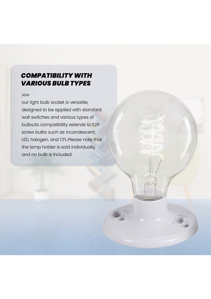 4 Adet 660W 250V Orta Taban E26 Duy Anahtarsız Üst Duy (Yurt Dışından) indirimleri