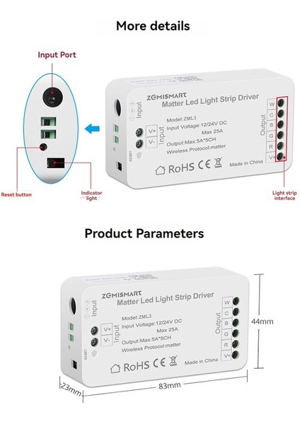 Matter Wifi LED Şerit Işık Kontrol Cihazı Rgbcw Kontrol Cihazı (Yurt Dışından) modelleri