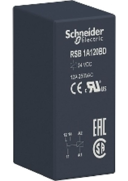 RSB1A120BD ,24VDC 1A1K/12A Ince-5-Pin Röle