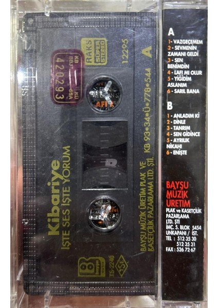 Kaset Kibariye ‎– Işte Ses, Işte Yorum Lafı Mı Olur Bu Albümde Kaset fiyatları