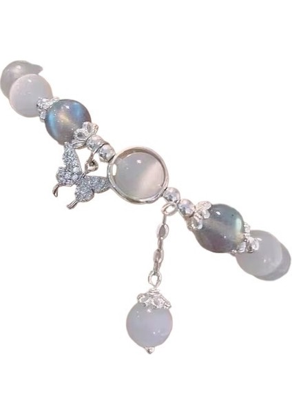 Taklit Kedi Gözü Kelebek Bilezik Kadın Ins Niş Tasarım Gri Ay Işığı Bilezik Çok Yönlü Mizaç Moda Öğrenci (Yurt Dışından) fiyatları