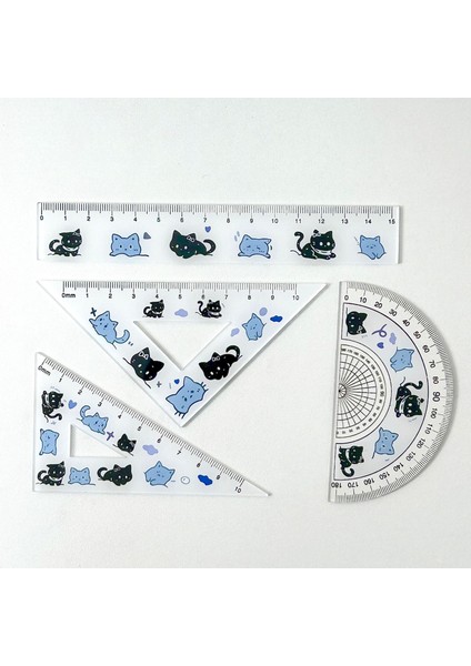 Dört Parçalı Düz Üçgen Kırtasiye Seti (Yurt Dışından)