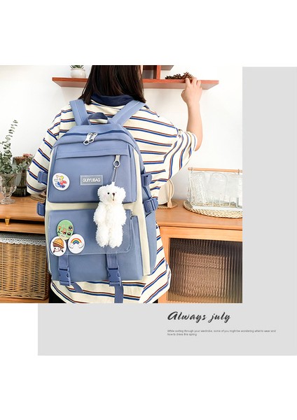 Büyük Kapasiteli Beş Parçalı Çift Omuzlu Okul Çantası (Yurt Dışından) fırsatları