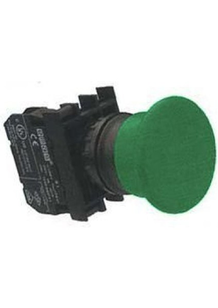 B100MY ,KONTAK-1A Yaşil Mantar Yaylı M22 Buton