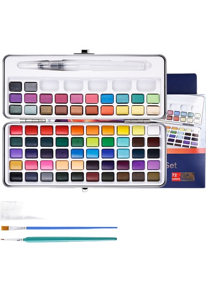 Katı Suluboya Boya 72 Renk Sedefli Taşınabilir Sanat Yeni Başlayanlar Için Boyama Tırnak Boya Seti (Yurt Dışından)