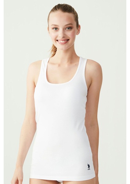 Lisanslı %47 Pamuk - %47 Modal Kadın Sporcu Atlet 2 Adet / Beyaz