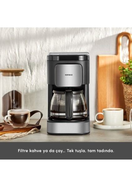 Just Coffee Aroma 2 In 1 Filtre Kahve ve Çay Demleme Makinesi Inox modelleri