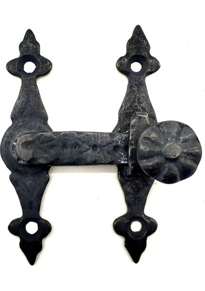 Antika Tarz Dekoratif Pirinç Kapı, Pencere Mandalı - 82X65 Mm, Oksit