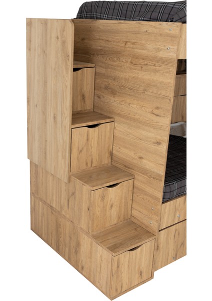 Evimşah 90 * 190 3 Lü Yavru Yataklı Ceviz / Ceviz Kitaplıklı Ranza fiyatları