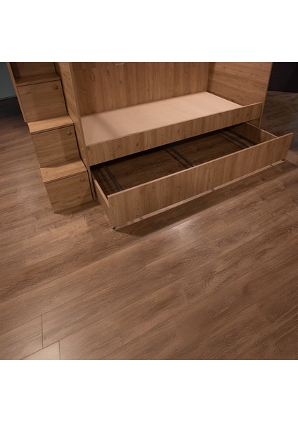 Evimşah 90 * 190 3 Lü Yavru Yataklı Ceviz / Ceviz Kitaplıklı Ranza indirimleri