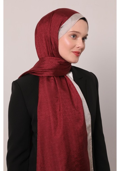 Bordo Halka Desen Monogram Şal fiyatları
