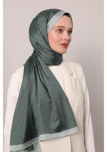 Yosun Yeşili Halka Desen Monogram Şal fiyatları