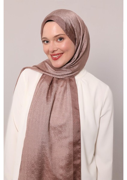 Gül Kurusu Halka Desen Monogram Şal