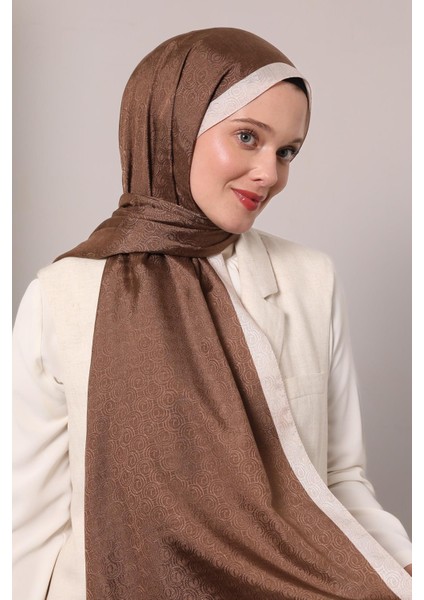 Bej-Kahve Halka Desen Monogram Şal fiyatları