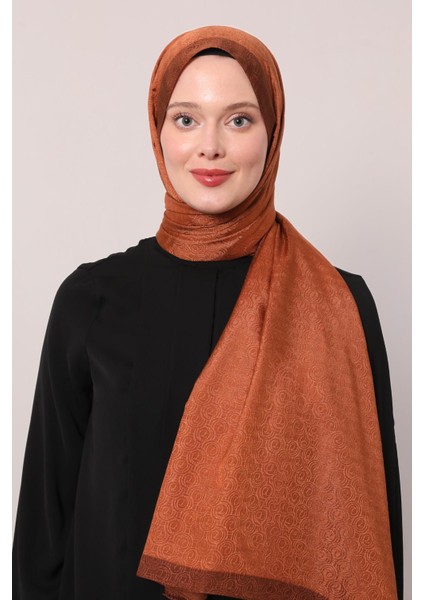 Kiremit Halka Desen Monogram Şal modelleri