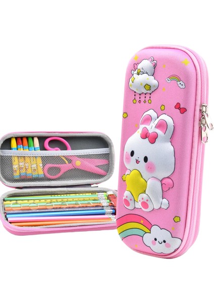 Kawaii 3D Kalem Kutusu Unicorn Eva Büyük Kapasiteli Su Geçirmez Hafif Kalem Kutusu Öğrenci Okul Malzemeleri Kırtasiye Çantası (Yurt Dışından)