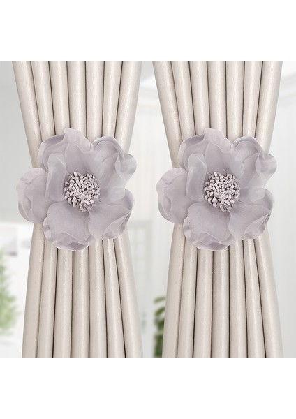 Manyetik Perde Tiebacks Çiçekli Dekoratif Tiebacks Yatak Perdesi Toplama (Yurt Dışından)