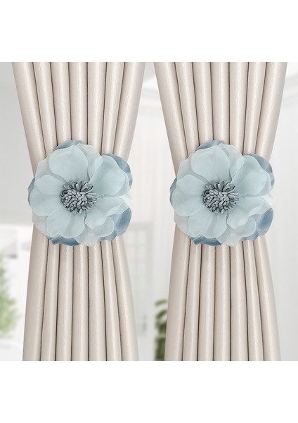Manyetik Perde Tiebacks Çiçekli Dekoratif Tiebacks Yatak Perdesi Toplama (Yurt Dışından)