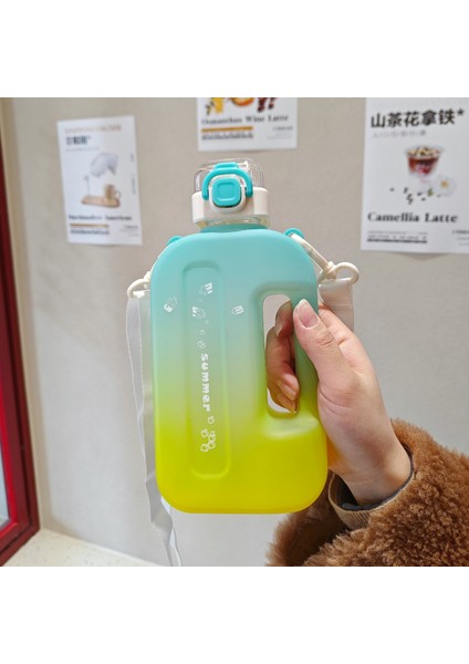 Dopamin Küçük Kare Kova Plastik Kupa Büyük Kapasiteli Su Kupa Spor Kupa (Yurt Dışından)