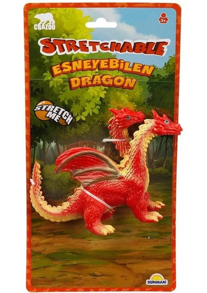 Ejderha - Esneyebilen Streç Çift Başlı Dragon - J7617R-SİYAH