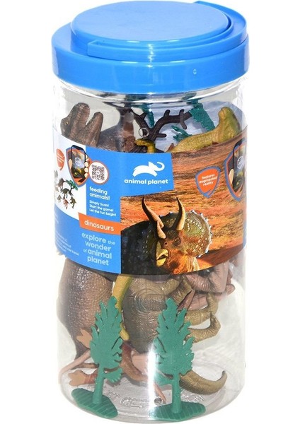 Dinozor Hayvanları Oyun Seti 13 Parça Özel Kovasında