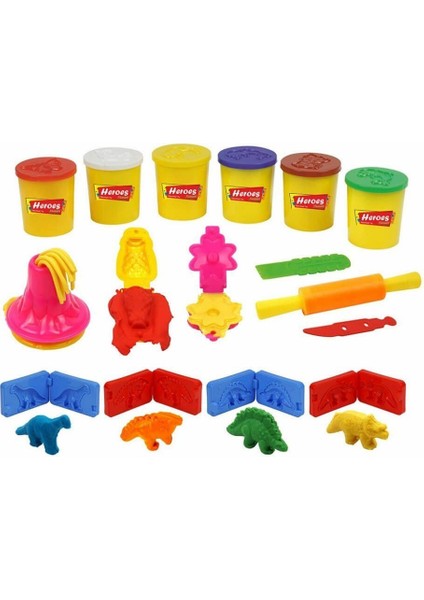 3D Dinazor Set 6 Renkli Oyun Hamuru ERN-568 fiyatları
