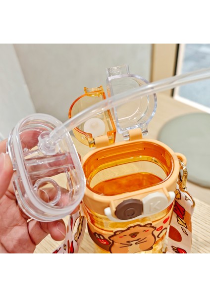 Karikatür Plastik Bardak Sevimli Ikili Içme Kupa Çocuk Pipetli Kur (Yurt Dışından) modelleri