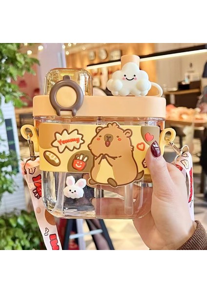 Pipetli Ikili Içme Bardağı Kupa Öğrenci Çocuk Pipetli Plastik Kupa (Yurt Dışından)