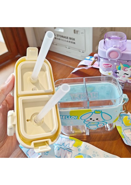 Pipetli Ikili Içme Bardağı Kupa Öğrenci Çocuk Pipetli Plastik Kupa (Yurt Dışından) modelleri