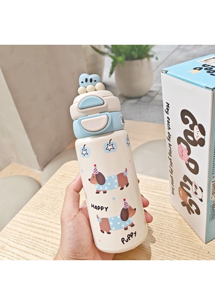 Yalıtımlı Bardak Pipetli Ikili Içme Bardağı Paslanmaz Çelik Vakumlu Kupa Öğrenci Bardağı (Yurt Dışından)