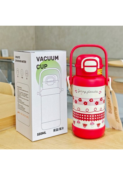 Yalıtımlı Bardak Pipetli Ikili Içme Bardağı Paslanmaz Çelik Vakumlu Kupa Öğrenci Bardağı (Yurt Dışından)