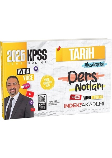 Indeks Akademi 2026 KPSS Tarih Akademisi Video Ders Notları - Aydın Yüce