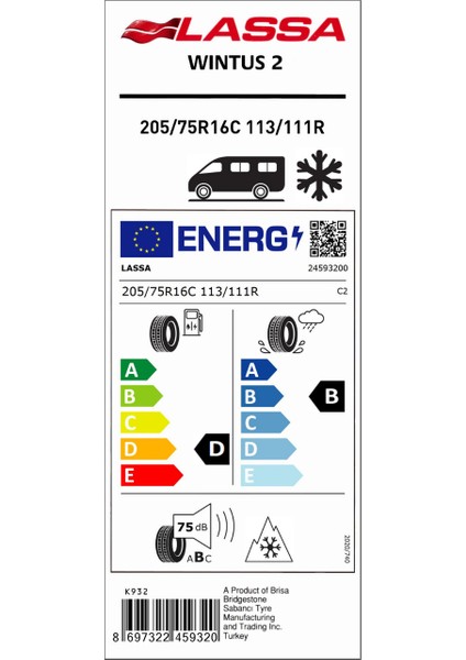 205/75 R16C 113/111R Wintus 2 Oto Kış Lastiği (Üretim Yılı:2025) fiyatları