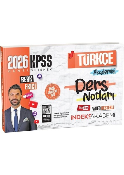 İndeks Akademi 2026 KPSS Türkçe Akademisi Video Ders Notları - Berk Ekici