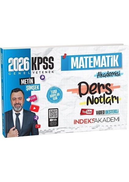 Indeks Akademi 2026 KPSS Matematik Akademisi Video Ders Notları - Metin Şimşek