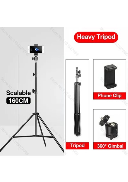 Cep Telefonu Canlı Destek Fotoğraf Tripod Çok Fonksiyonlu Video Kayıt Selfie Landing Tripodcolor: 160CM Siyah (Yurt Dışından)