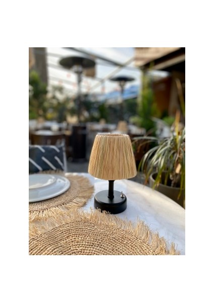 Rafya Saçaksız Şarjlı Masa Lambası - Alt Beyaz fırsatları