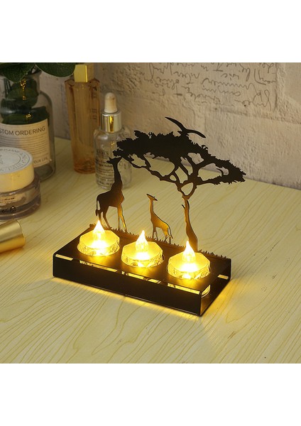 Siyah Süs Mum Işığında Akşam Yemeği Romantik Dekorasyon Sahne Ayarı (Yurt Dışından)