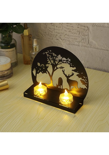 Siyah Süs Mum Işığında Akşam Yemeği Romantik Dekorasyon Sahne Ayarı (Yurt Dışından)