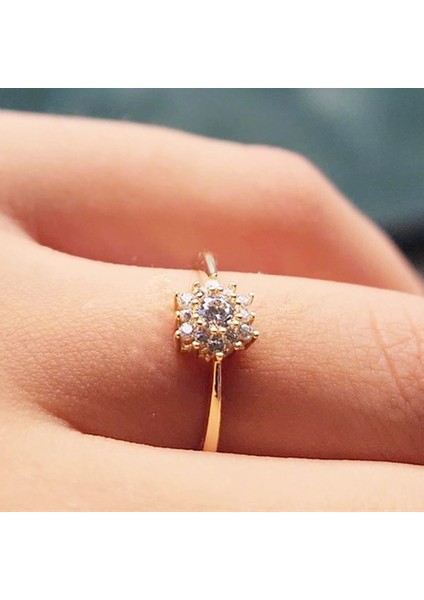 Gümüş Yüzük - Zirkon (Beyaz) Taşlı Gül Evlilik Teklifi Yüzüğü - Hediyelik 925 Ayar Kadın Gümüş Yüzük fırsatları