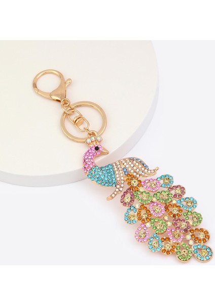 Tavus Kuşu Anahtarlık Araba Anahtarı Kolye Çanta Dekorasyonu (Yurt Dışından)