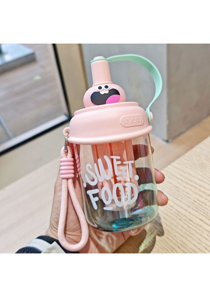 Karikatür Pipetli Bardak Öğrenci Plastik Bardağı (Yurt Dışından)