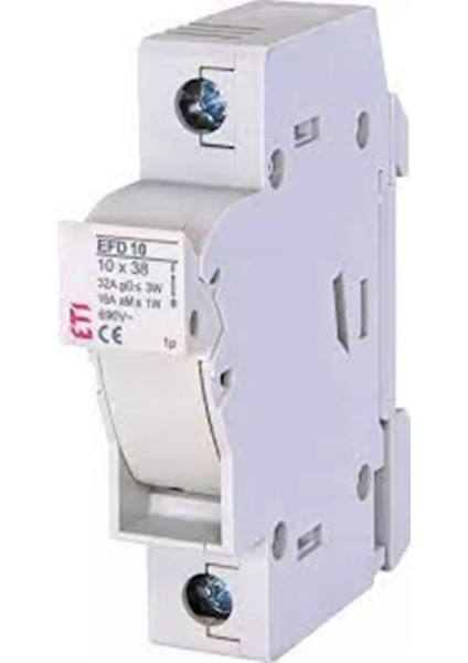 EFH10-1P ,1-Faz 10X38MM 1000VDC 25A Gpv/ges Kartuş Sigorta Yuva