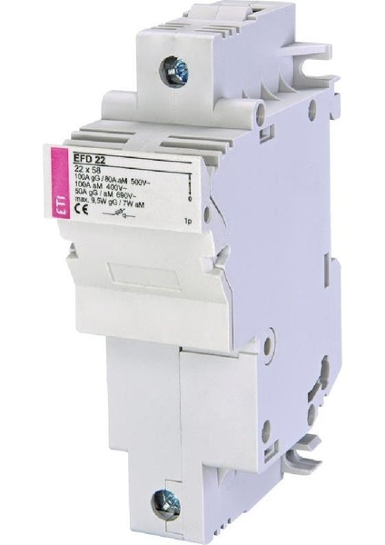 EFD22-1P ,1-Faz 22X58MM 100A Kartuş Sigorta Yuva