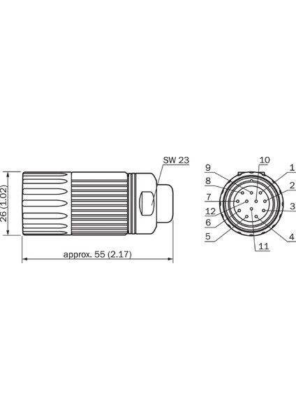 DOS-2312-G (6027538) ,M23-12P Dişi Soket fiyatları