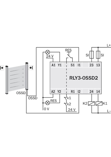 RLY3-OSSD200 (1085344) ,24VDC KONTAK-2A2D Güvenlik Röle fiyatları